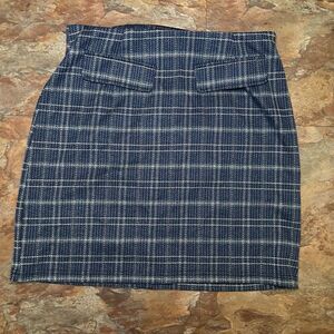 ModCloth Navy Preppy Plaid Academia Tweed Mini Skirt Size M